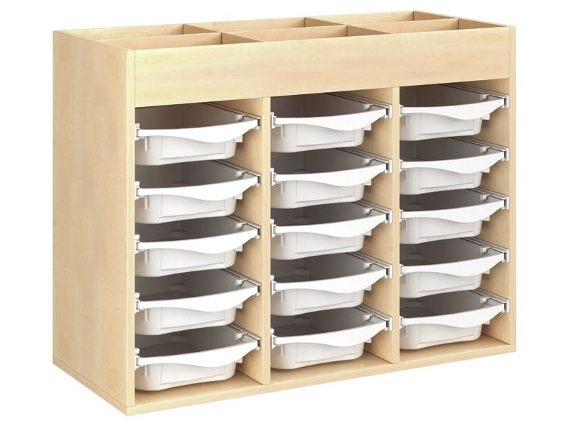 MEUBLE MÉLAMINÉ H: 81 cm - L: 105 cm 15 bacs sur rails