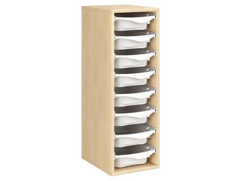 MEUBLE MÉLAMINÉ H: 102 cm - L: 36 cm 8 bacs sur rails