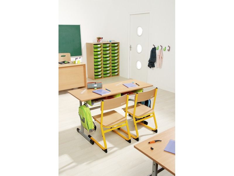 ADJUSTABLE SCHOOL TABLE Laminated top Double