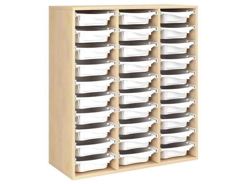 MEUBLE MÉLAMINÉ H: 118 cm - L: 105 cm 30 bacs sur rails