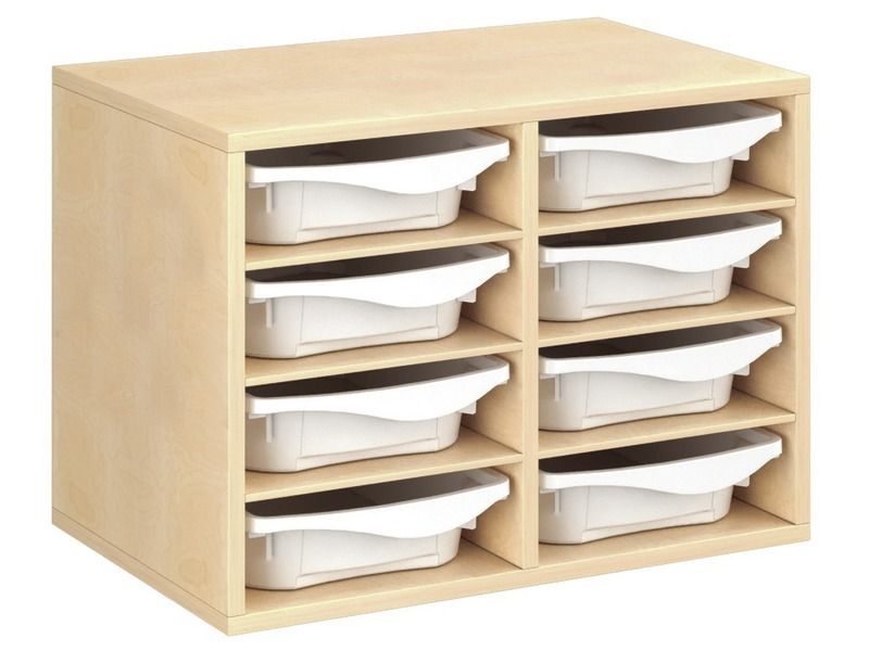 MEUBLE MÉLAMINÉ H: 51 cm - L: 70,5 cm 8 bacs - 6 étagères