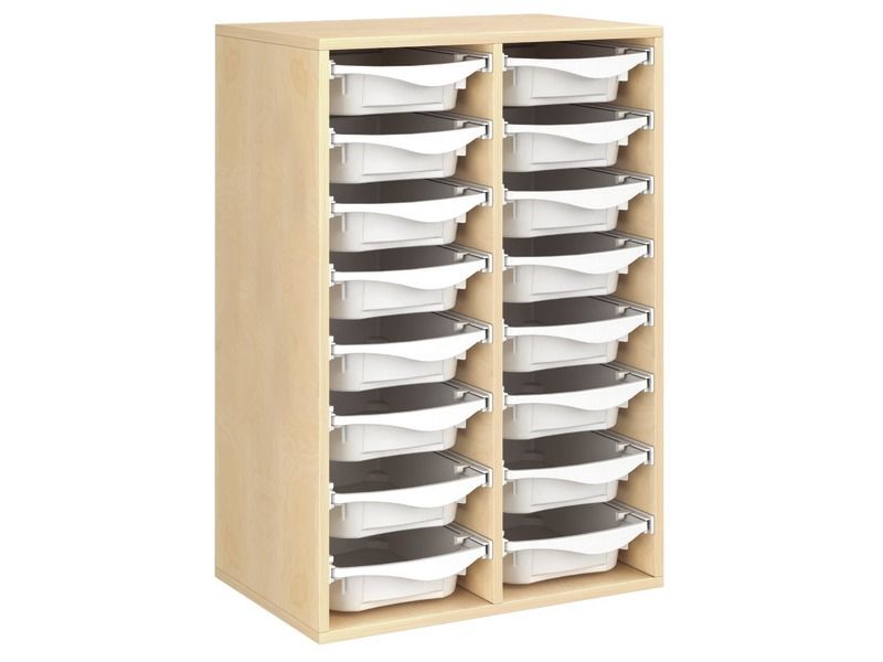 MEUBLE MÉLAMINÉ H: 102 cm - L: 70,5 cm 16 bacs sur rails