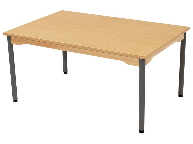 TISCH MIT GERÄUSCHARMER PLATTE - FUSSTEIL AUS METALL - Rechteckig 120x80 cm