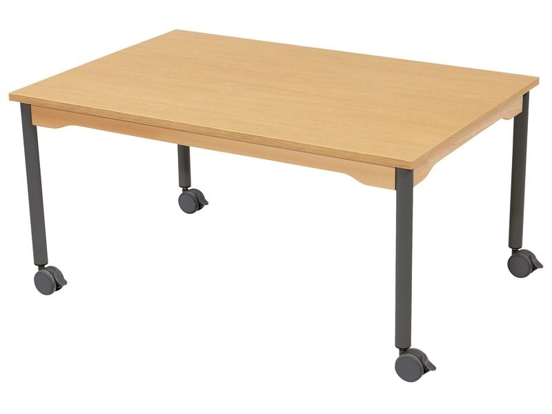 NOISE-REDUCING TABLE – LEGS WITH CASTORS – 120x80 cm rectangle