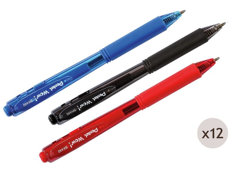 Lot de 3 stylos à bille rétractables multicolores 6 en 1 - 25