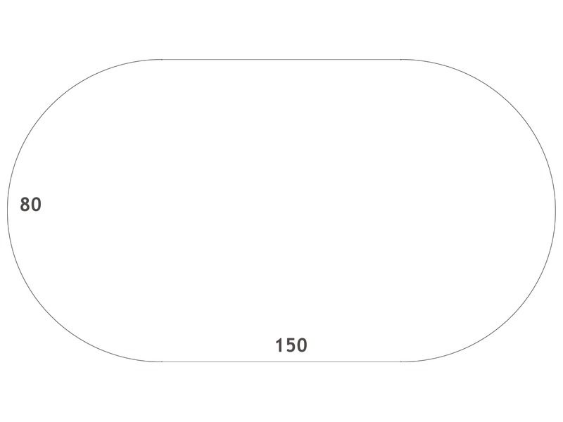 TISCH MIT BESCHICHTETER TISCHPLATTE - METALLFUSSTEIL GRAU - Oval 150x80