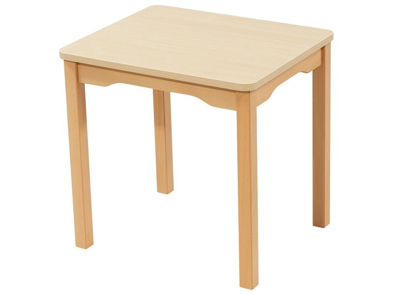 LAMINATED TABLE TOP – WOODEN LEGS – 60x50 cm rectangle