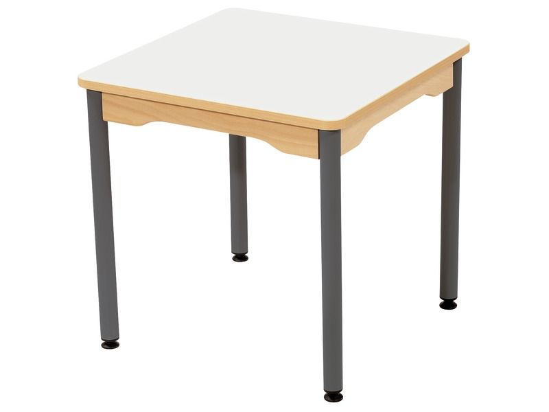 LAMINATED TABLE TOP - GREY METAL LEGS - Rectangular 60 x 50 cm