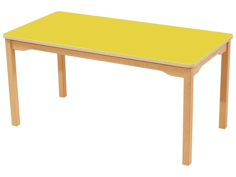 LAMINATED TABLE TOP – WOODEN LEGS – 120x60 cm rectangle