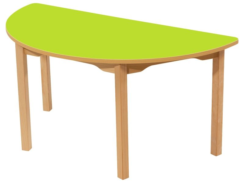 TABLE PLATEAU STRATIFIÉ - PIÉTEMENT BOIS - Demi-rond 120x60 cm