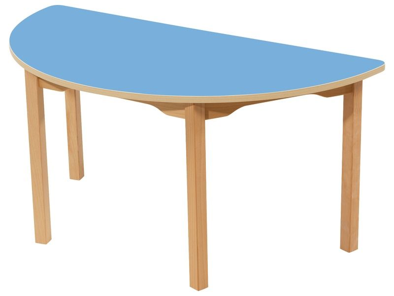 TABLE PLATEAU STRATIFIÉ - PIÉTEMENT BOIS - Demi-rond 120x60 cm