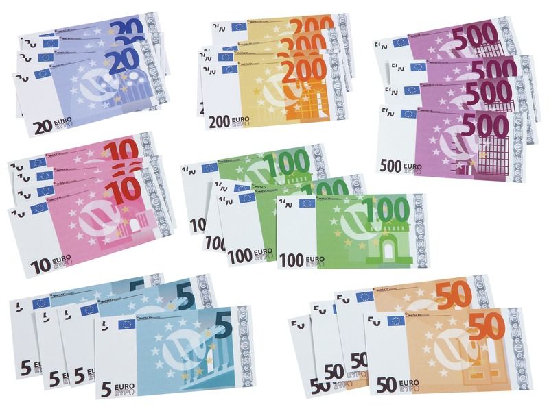 BILLETS FACTICES en euros Lot de 28 billets WESCO