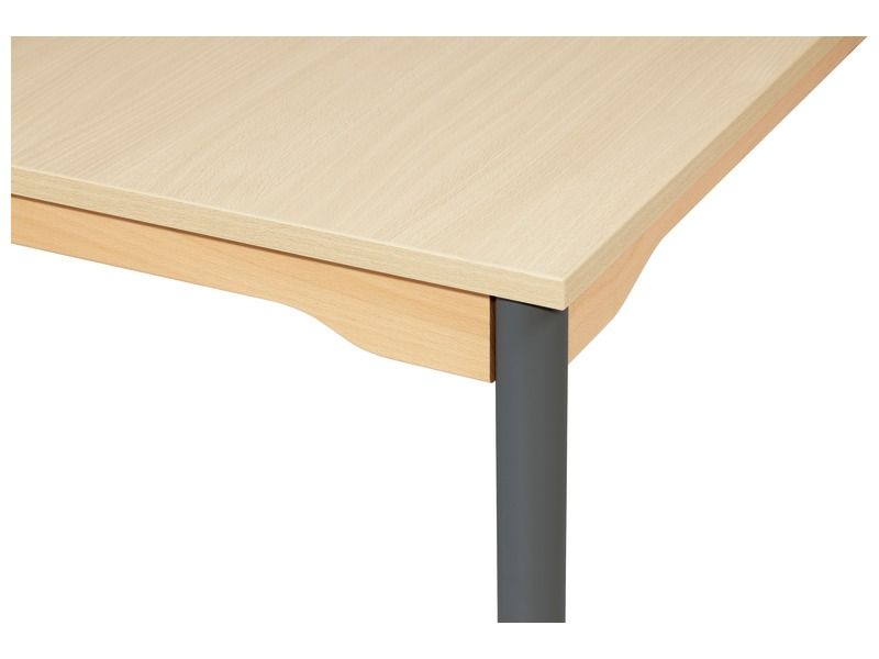 TABLE PLATEAU MÉLAMINÉ - PIÉTEMENT MÉTAL - Carré 120x120 cm