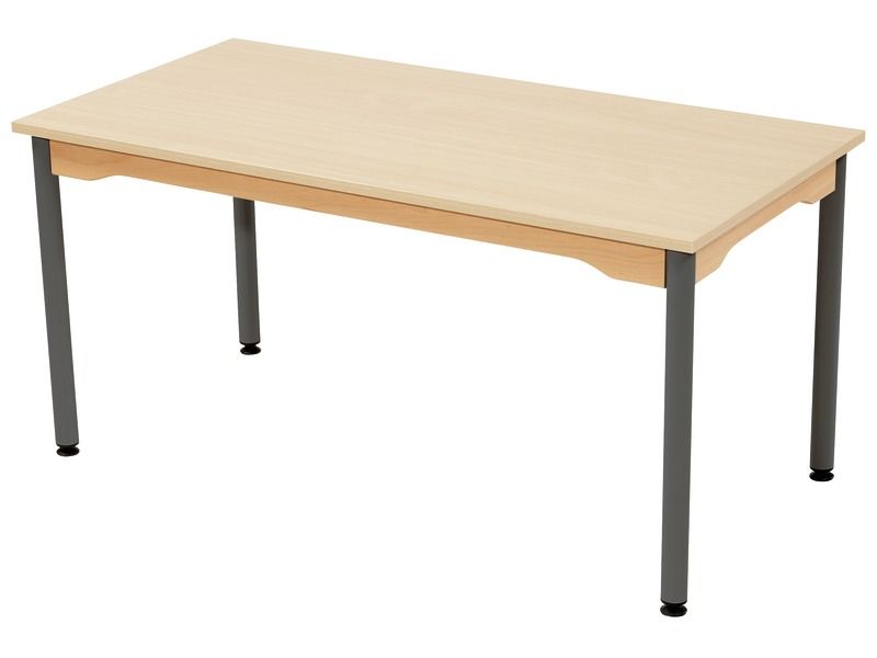 TABLE PLATEAU MÉLAMINÉ - PIÉTEMENT MÉTAL - Rectangle 120x60 cm
