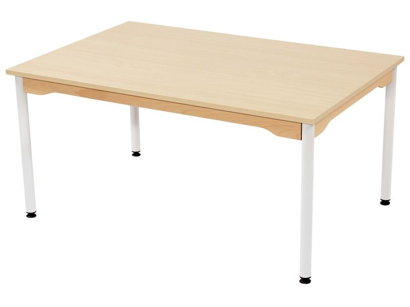 TABLE PLATEAU MÉLAMINÉ - PIÉTEMENT MÉTAL - Rectangle 120x80 cm