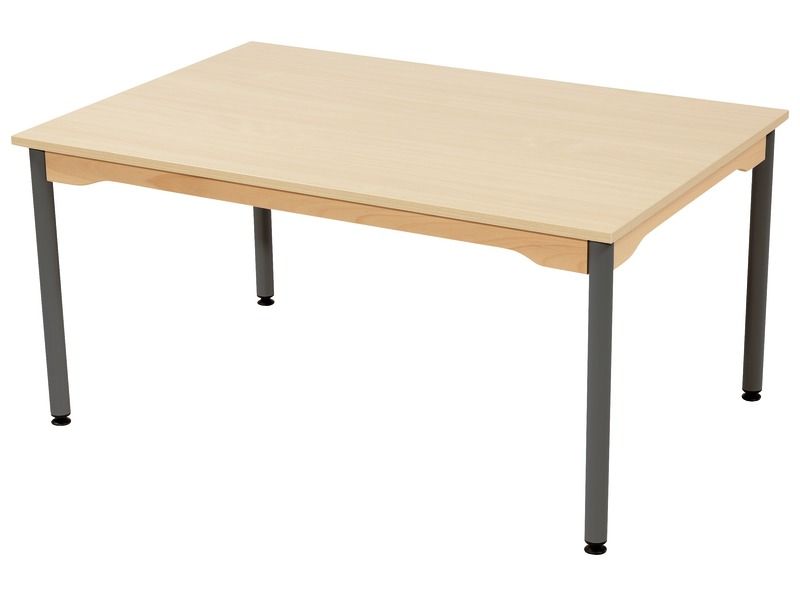 TAFEL MET GELAMINEERD BLAD - METALEN ONDERSTEL - Rechthoekig 120 x 80 cm
