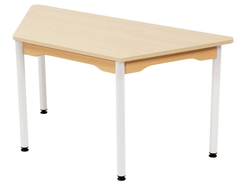 TISCH MIT MELAMINBESCHICHTETER PLATTE - METALLFUSSTEIL - Trapezform 120x60 cm