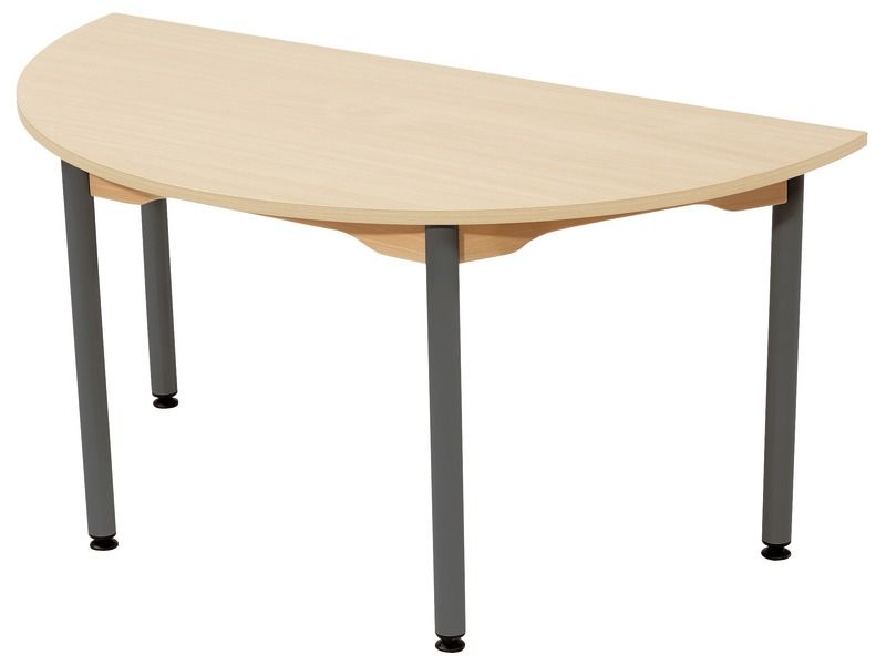 TAFEL MET GELAMINEERD BLAD - METALEN ONDERSTEL - Halve cirkel 120 x 60 cm