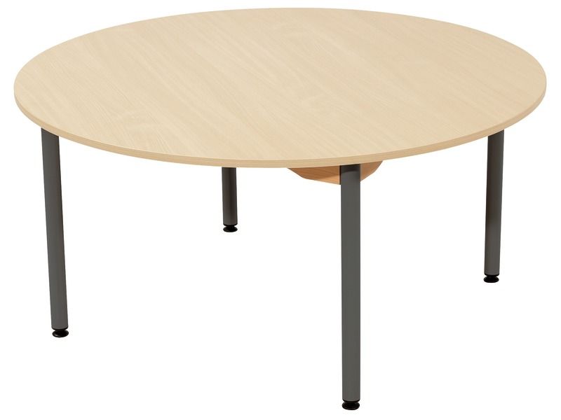 TABLE PLATEAU MÉLAMINÉ - PIÉTEMENT MÉTAL - Rond Ø120 cm