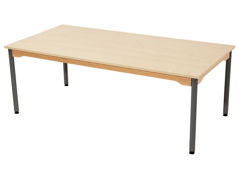 TABLE PLATEAU MÉLAMINÉ - PIÉTEMENT MÉTAL - Rectangle 160x80 cm