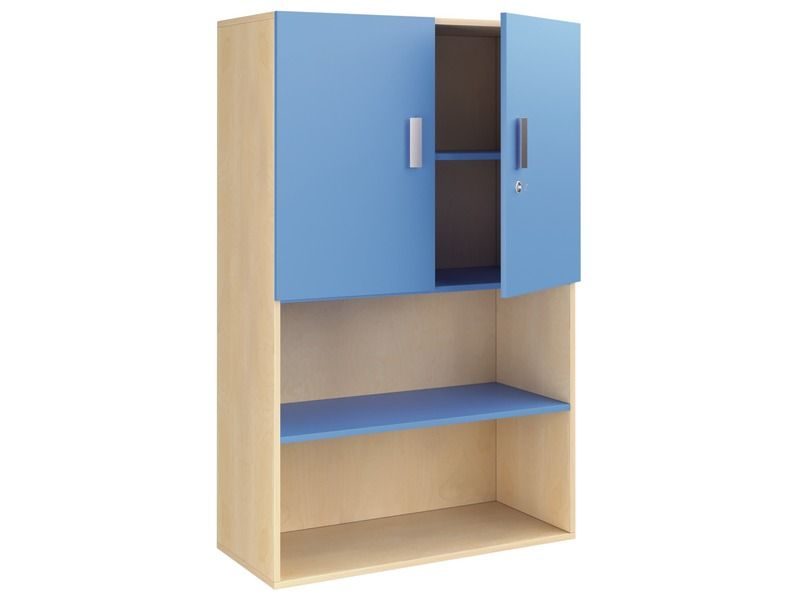 MELAMINE COATED CABINET H: 162 cm - L: 105 cm 3 shelves, High doors