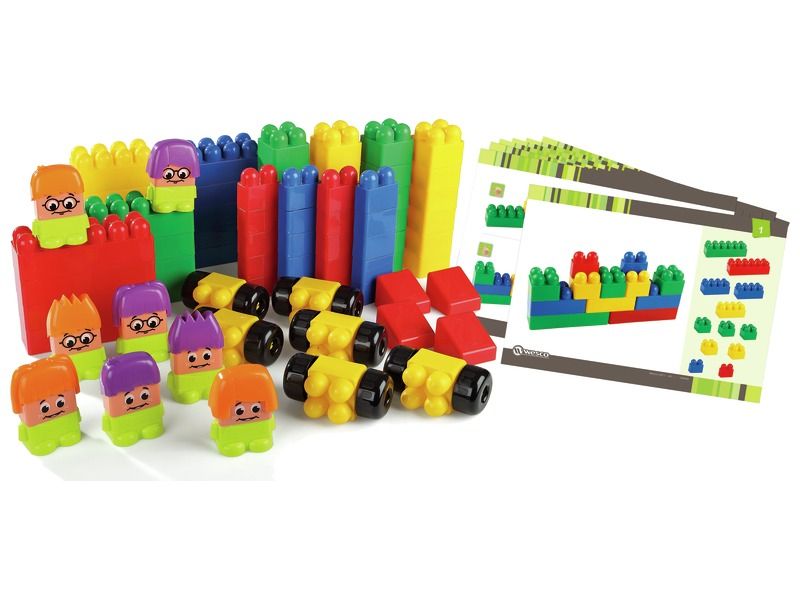 GIANT CONSTRUCTION BRICKS AND INSTRUCTION CARDS MAXI PACK