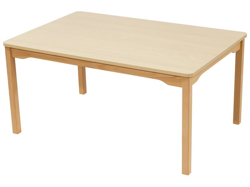 LAMINATED TABLE TOP – WOODEN LEGS – 120x80 cm rectangle