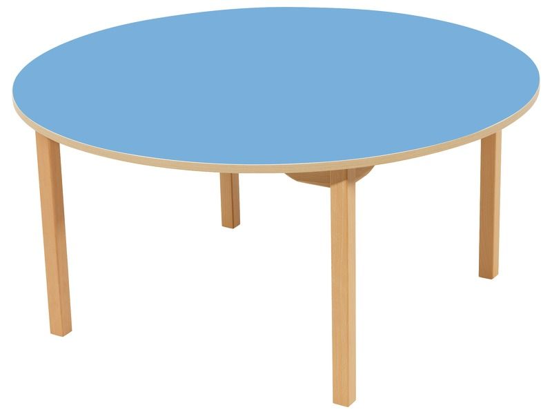 TABLE PLATEAU STRATIFIÉ - PIÉTEMENT EN BOIS - Rond Ø 120 cm