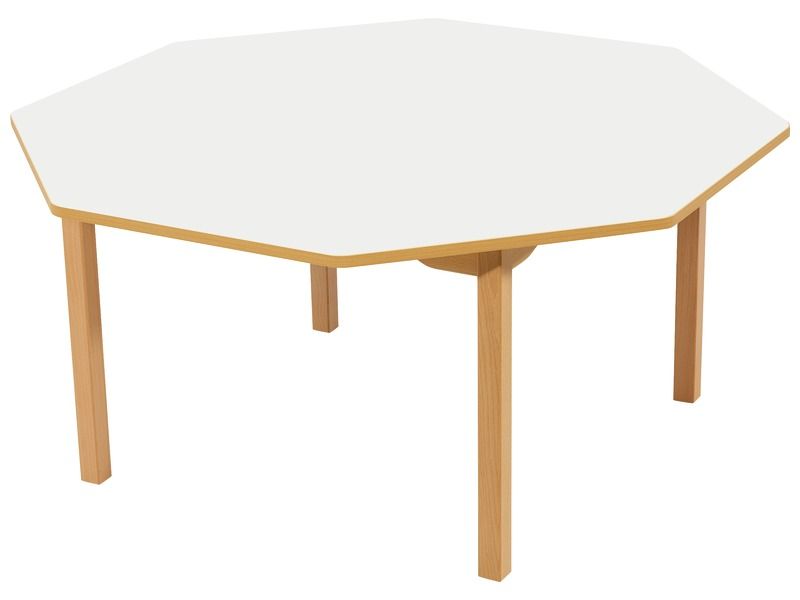 TABLE PLATEAU STRATIFIÉ - PIÉTEMENT BOIS - Octogone Ø 120 cm