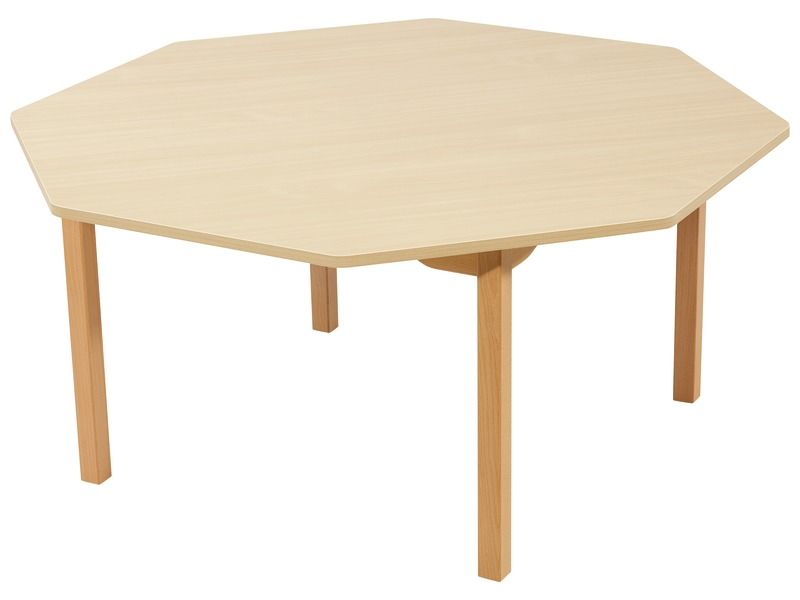 TABLE PLATEAU STRATIFIÉ - PIÉTEMENT BOIS - Octogone Ø 120 cm