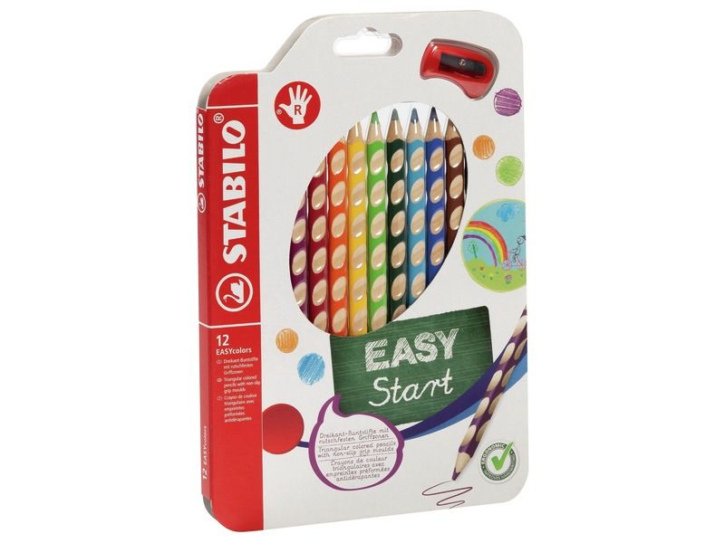 MAXI CRAYONS DE COULEUR ERGONOMIQUES Easycolors pour droitier