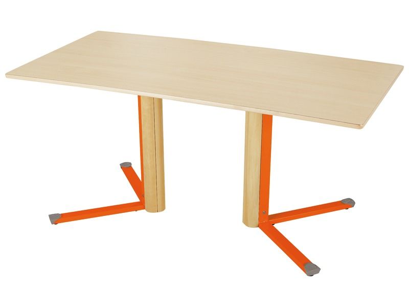 Beschichtete Tischplatte - Mittelfüße - rechteckig