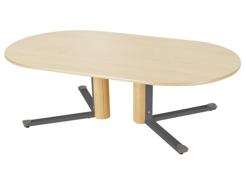 Beschichtete Tischplatte - Mittelfüße - oval
