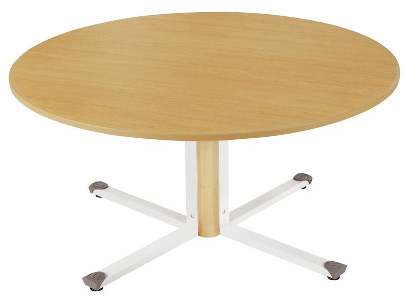 Tisch mit geräuscharmer beschichteter Platte - Mittelfuß - rund