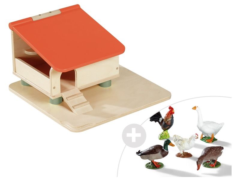 MAXI LOT Le poulailler + 5 animaux