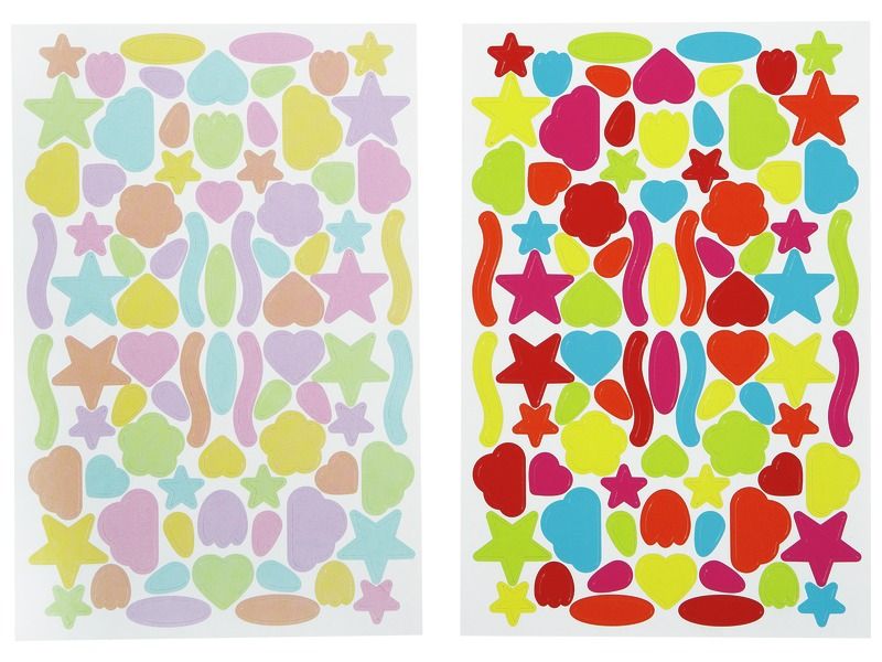 STICKERS  Multi-shape bright and pastel colours