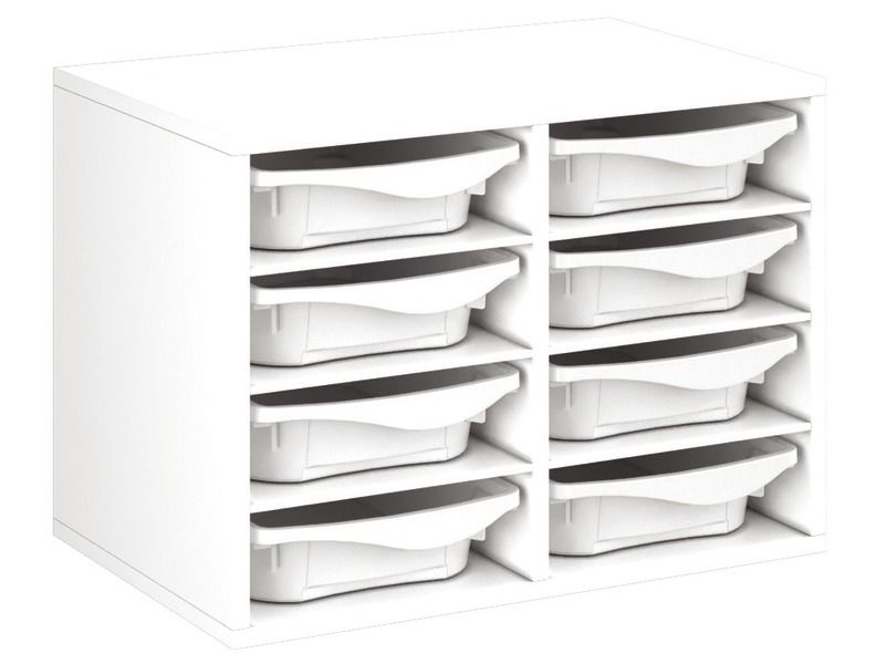MEUBLE MÉLAMINÉ H: 51 cm - L: 70,5 cm 8 bacs - 6 étagères