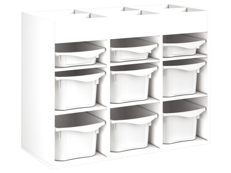 MEUBLE MÉLAMINÉ H: 81 cm - L: 105 cm 9 bacs - 6 étagères