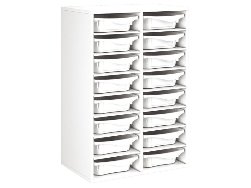 MEUBLE MÉLAMINÉ H: 102 cm - L: 70,5 cm 16 bacs - 14étagères