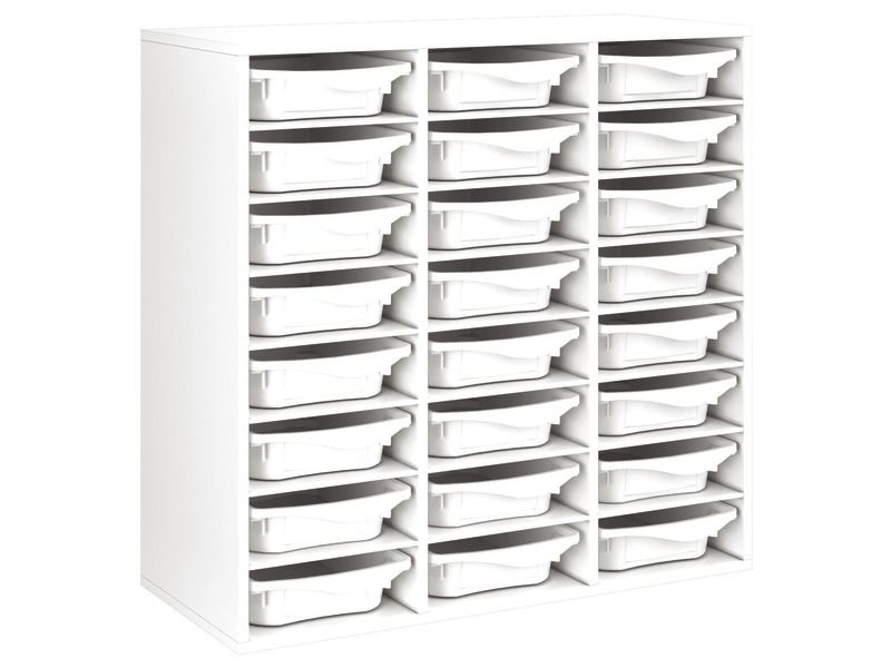 MÖBELSTÜCK MIT MELAMINBESCHICHTUNG H: 102 cm - L: 105 cm 24 Behälter - 21...