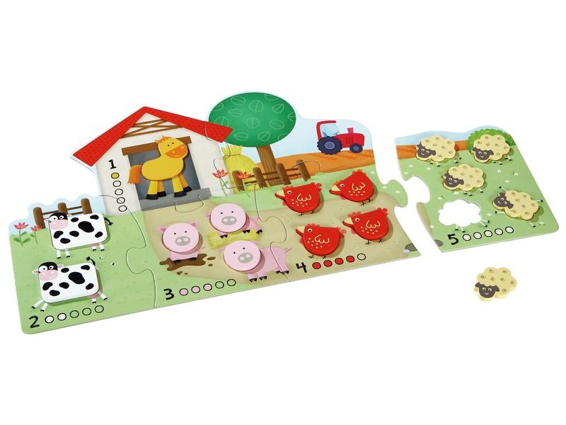 LIFT OUT PUZZLE from 1 to 5 Farm animals