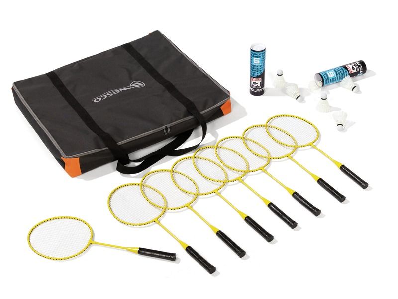 BADMINTONSET Miniracket voor 8 kinderen, met tas