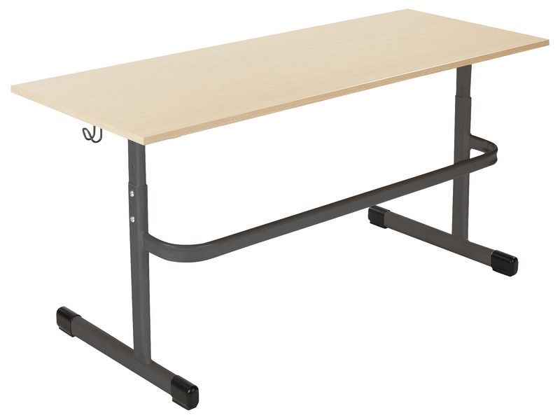 ADJUSTABLE SCHOOL TABLE Melamine coated table top Double