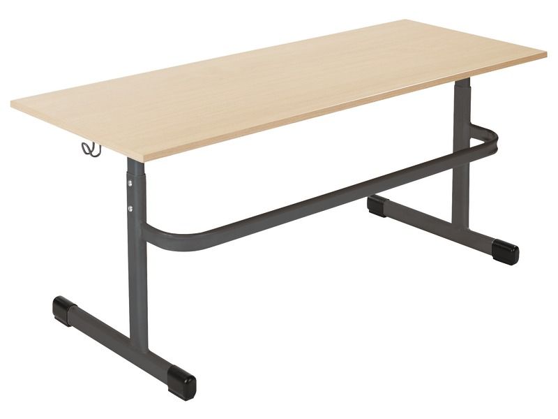 ADJUSTABLE SCHOOL TABLE Melamine coated table top Double
