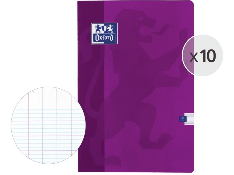 LOT DE 10 CAHIERS 21x29,7 cm - 96 pages