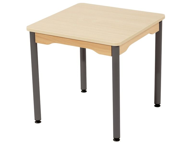 LAMINATED TABLE TOP – GREY METAL LEGS – 60x60 cm square