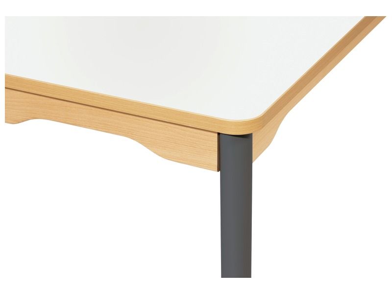 LAMINATED TABLE TOP – GREY METAL LEGS – 130x50 cm rectangle
