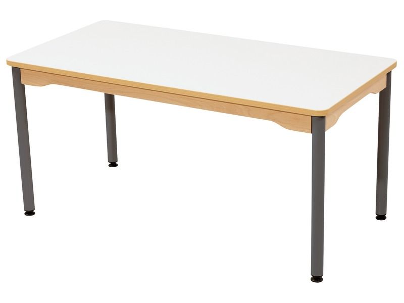 LAMINATED TABLE TOP – GREY METAL LEGS – 120x60 cm rectangle