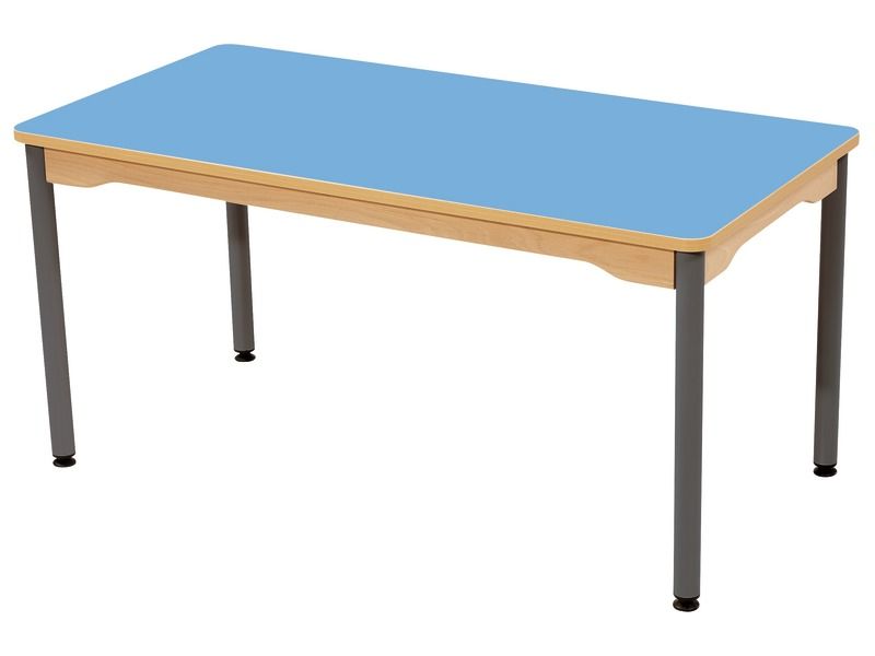 TABLE PLATEAU STRATIFIÉ - PIÉTEMENT MÉTAL GRIS - Rectangle 120x60 c...