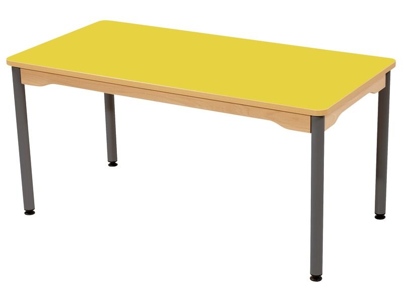TABLE PLATEAU STRATIFIÉ - PIÉTEMENT MÉTAL GRIS - Rectangle 120x60 cm